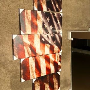 5 piece wall picture art American flag… brand new still in the plastic